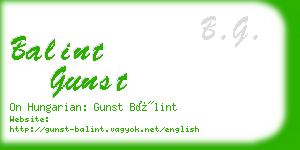 balint gunst business card